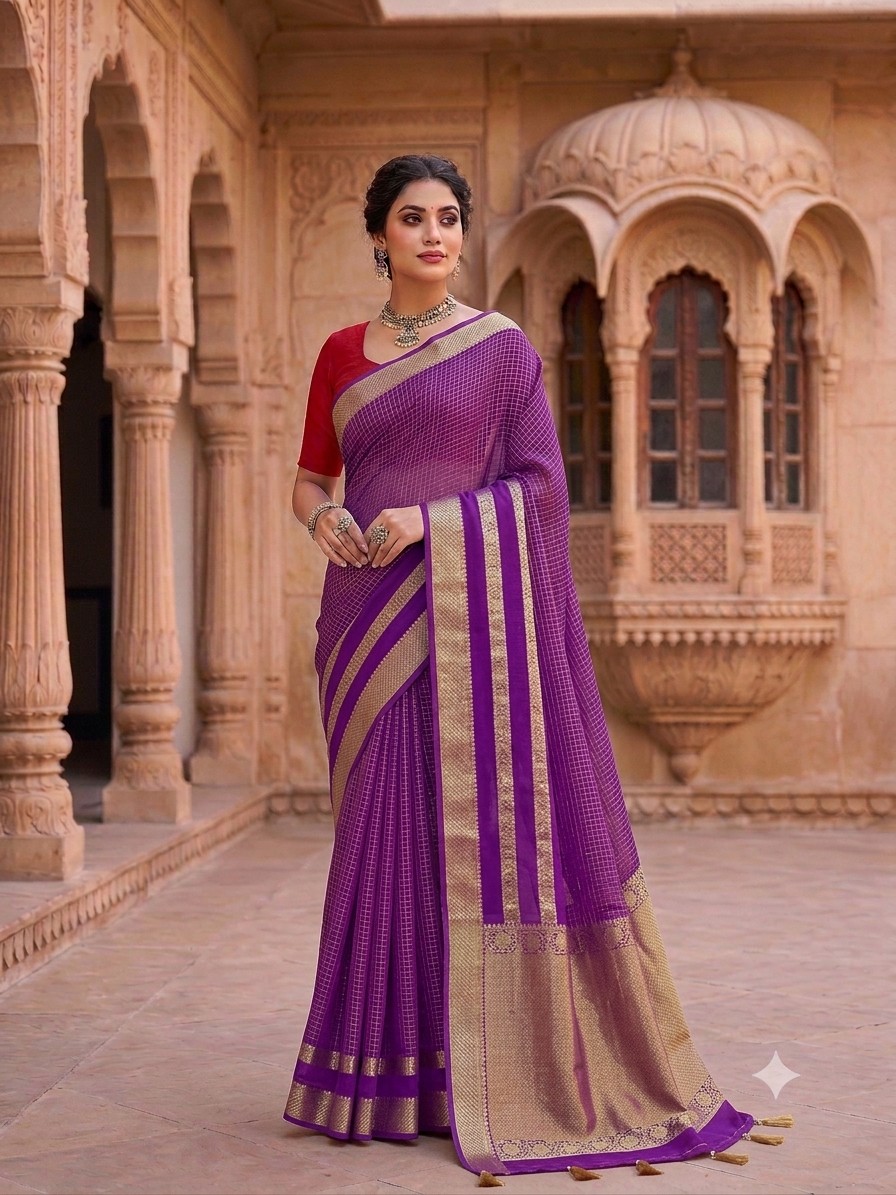 Royal Purple Binni Saree